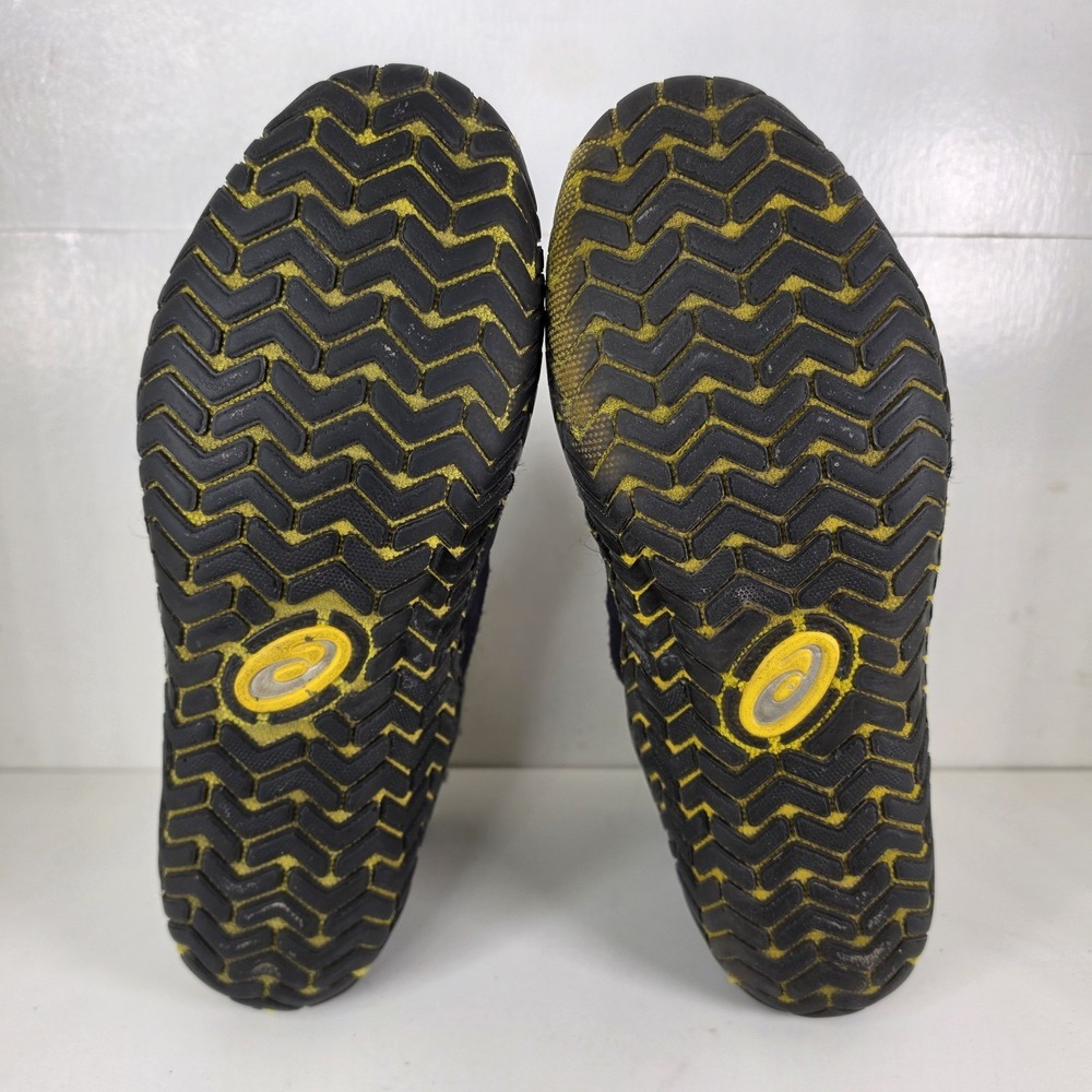 ASICS 54 Wrestling Shoes Mens Fit Sz 9 VTG 2000s Rulons Rare Black Yellow Kolats - Picture 3 of 10
